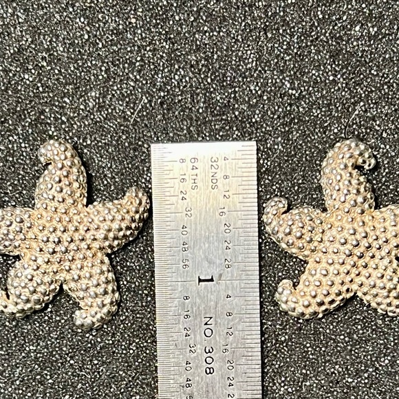 Set Vintage Starfish Pin + matching Earrings, SS 925 Mex TH 80/90, tot. Wt.36.5g - Picture 14 of 15
